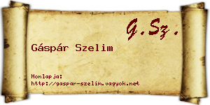 Gáspár Szelim névjegykártya